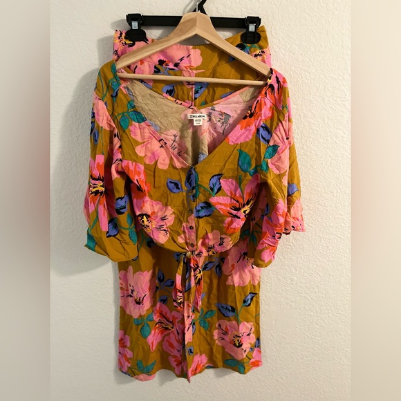 Billabong Cut Through floral top and pant matching set size M (Moss Landing) - Picture 6 of 13